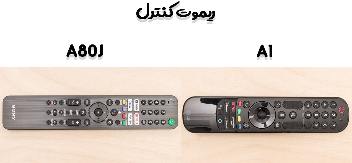 مقایسه تلویزیون A1 با A80J در نوع ریموت