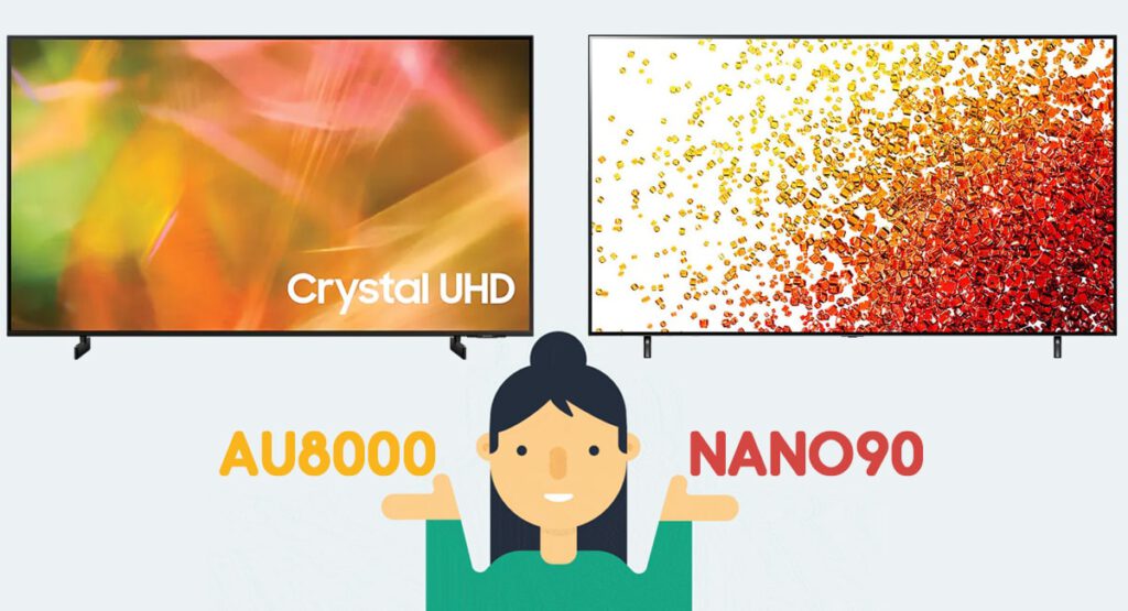 مقایسه تلویزیون AU8000 با الجی NANO90