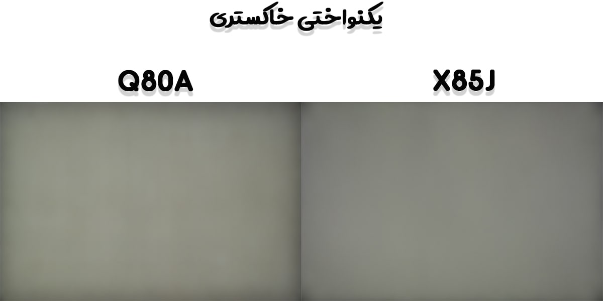 یکنواختی خاکستری در تلویزیون Q80A با X85J