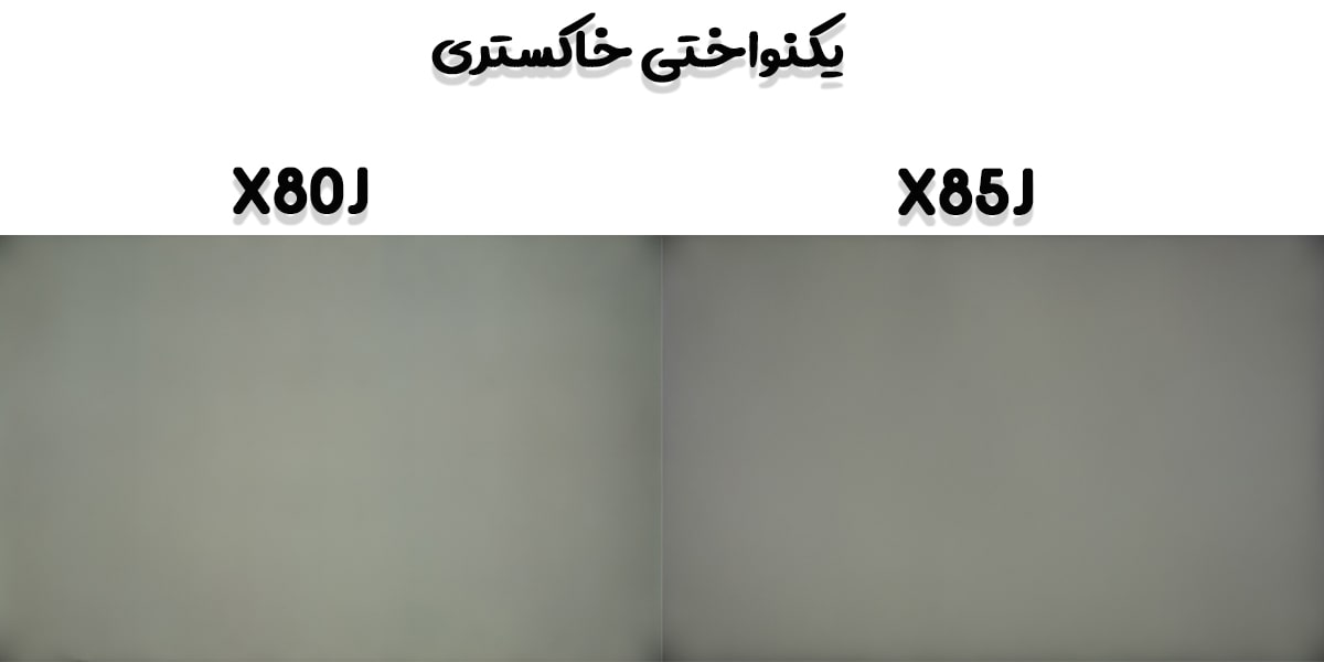 یکنواختی خاکستری در تلویزیون X85J با X80J