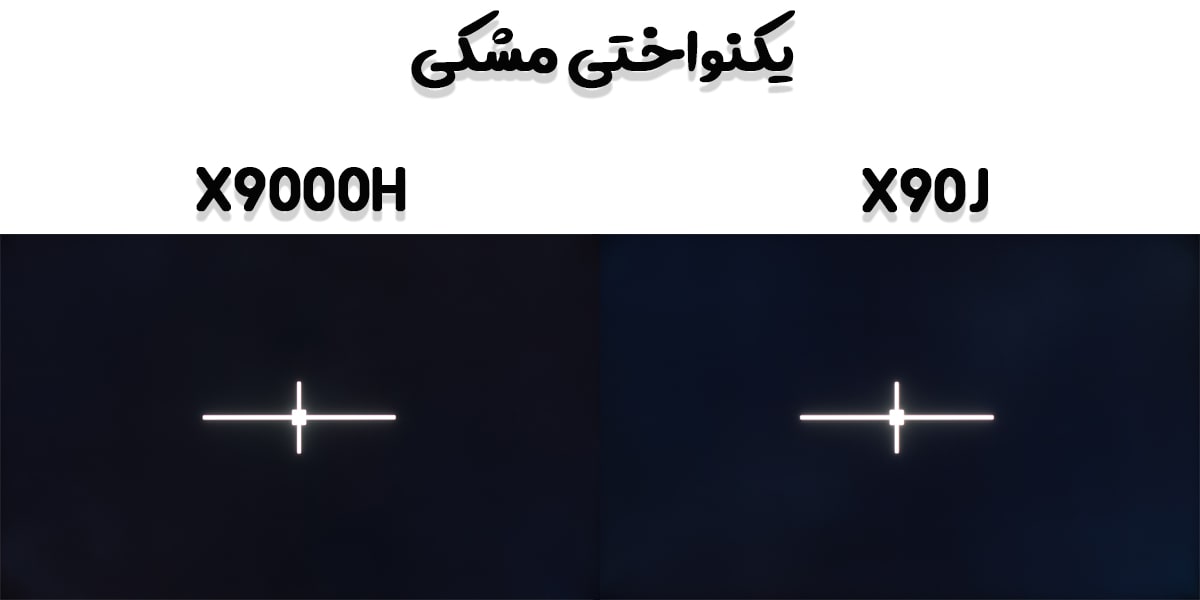 مقایسه یکنواختی مشکی در تلویزیون‌های سونی