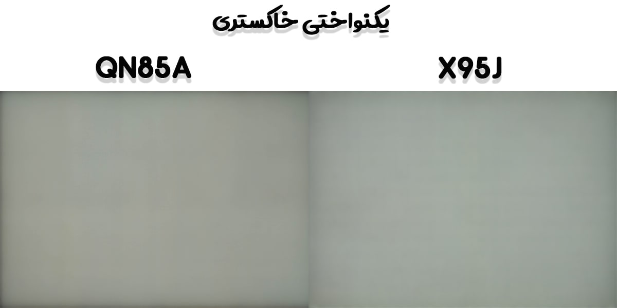 یکنواختی خاکستری تلویزیون X95J با QN85A