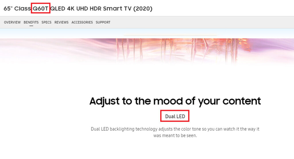 Dual LED در تلویزیون q60t