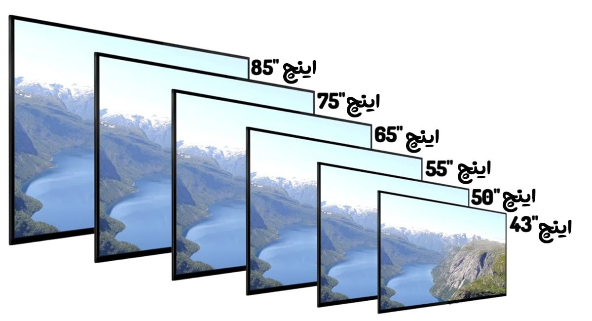 ابعاد تلویزیون