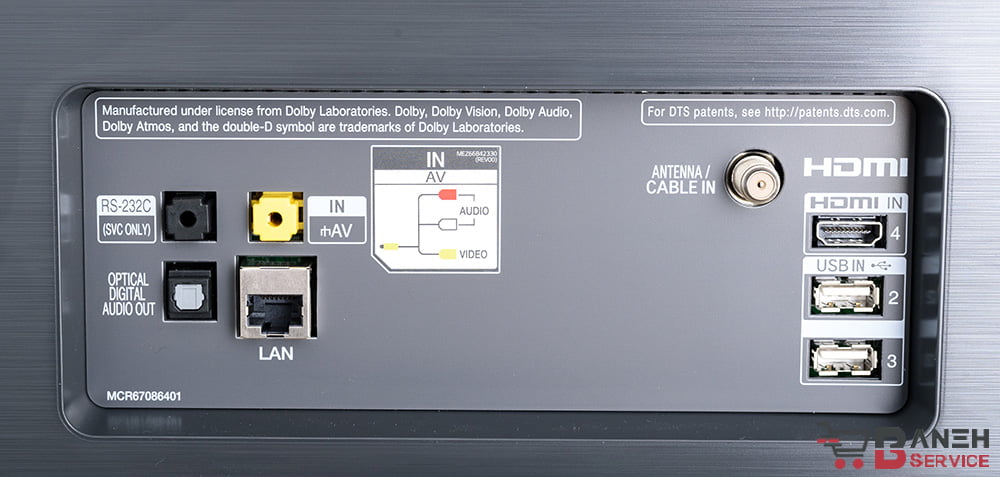 ورودی های پشت تلویزیون OLED ال جی C8