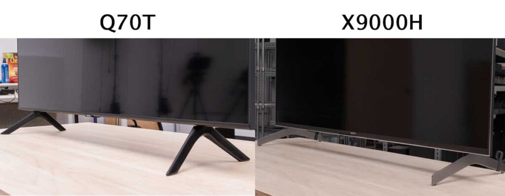 مقایسه طراحی Q70T با X9000H